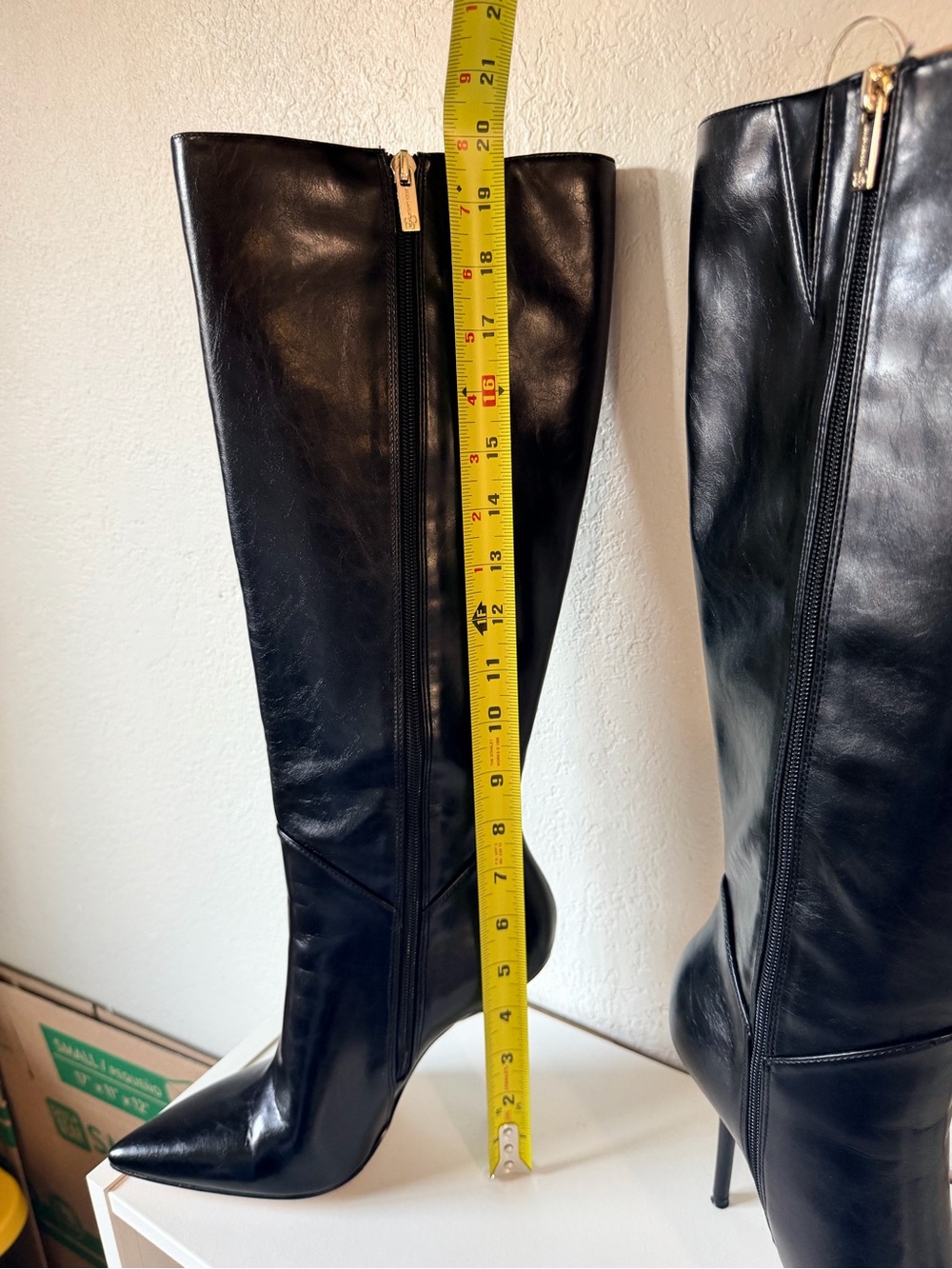 Jessica Simpson Black Pointed-Toe Knee-High Stiletto Boots - Picture 8 of 14